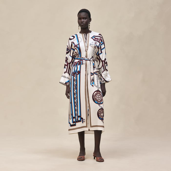 Blanc Céramique "l'Enseigne Du Sellier" Caftan
