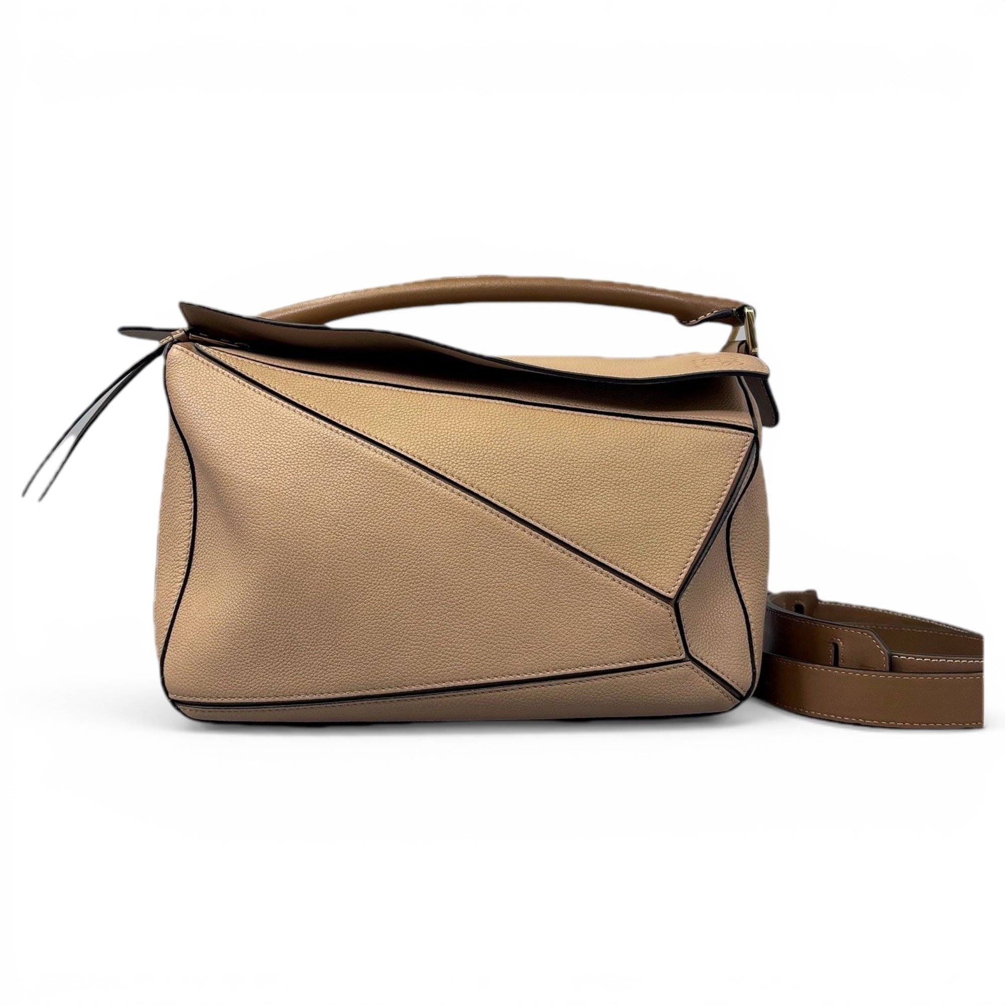 Puzzle leather handbag