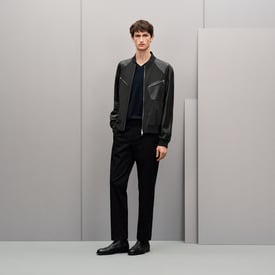 Water-repellent rib-trim jacket