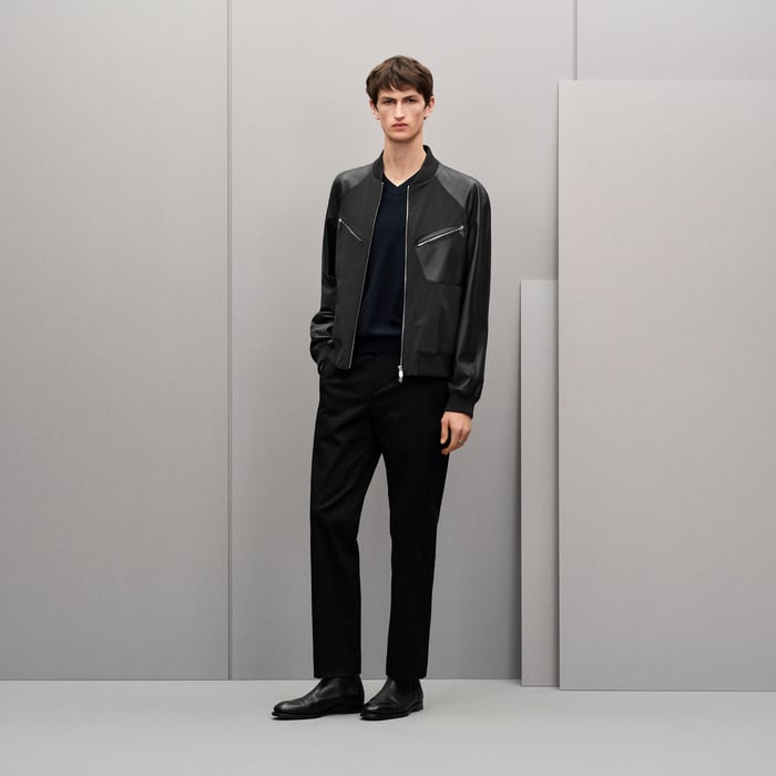 Anthracite Water-repellent Rib-trim Jacket