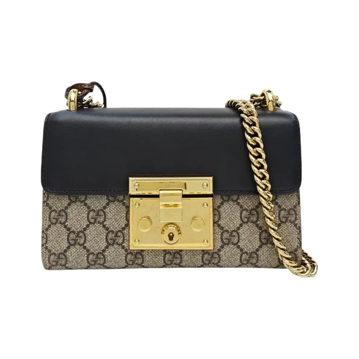 Padlock leather handbag