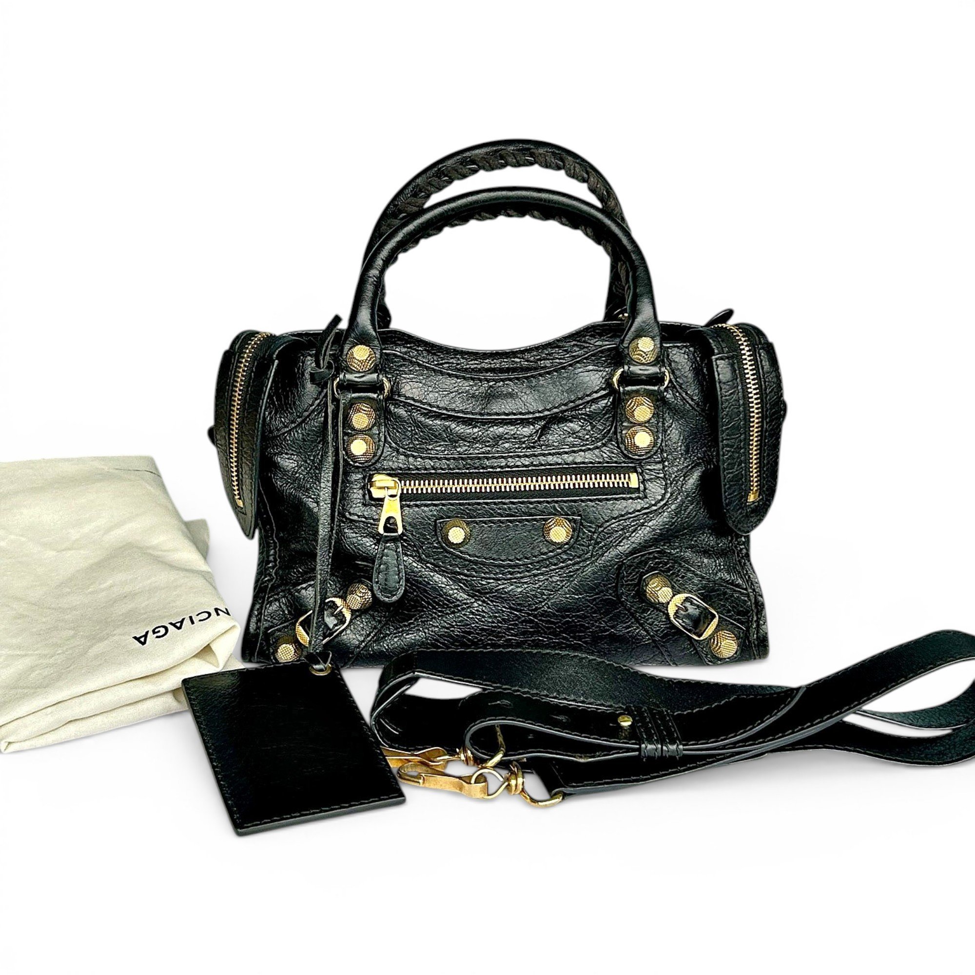 City leather handbag
