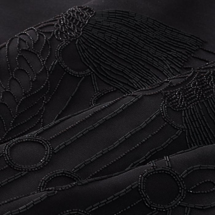 Noir Trompe l'Oeil Brandebourg Stole