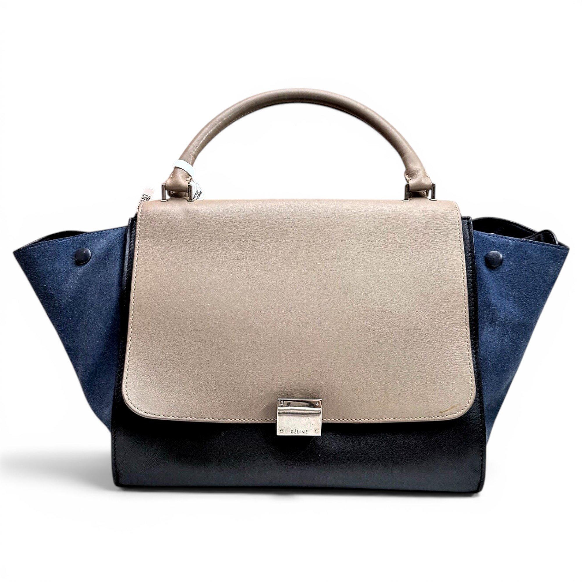 Trapèze leather handbag