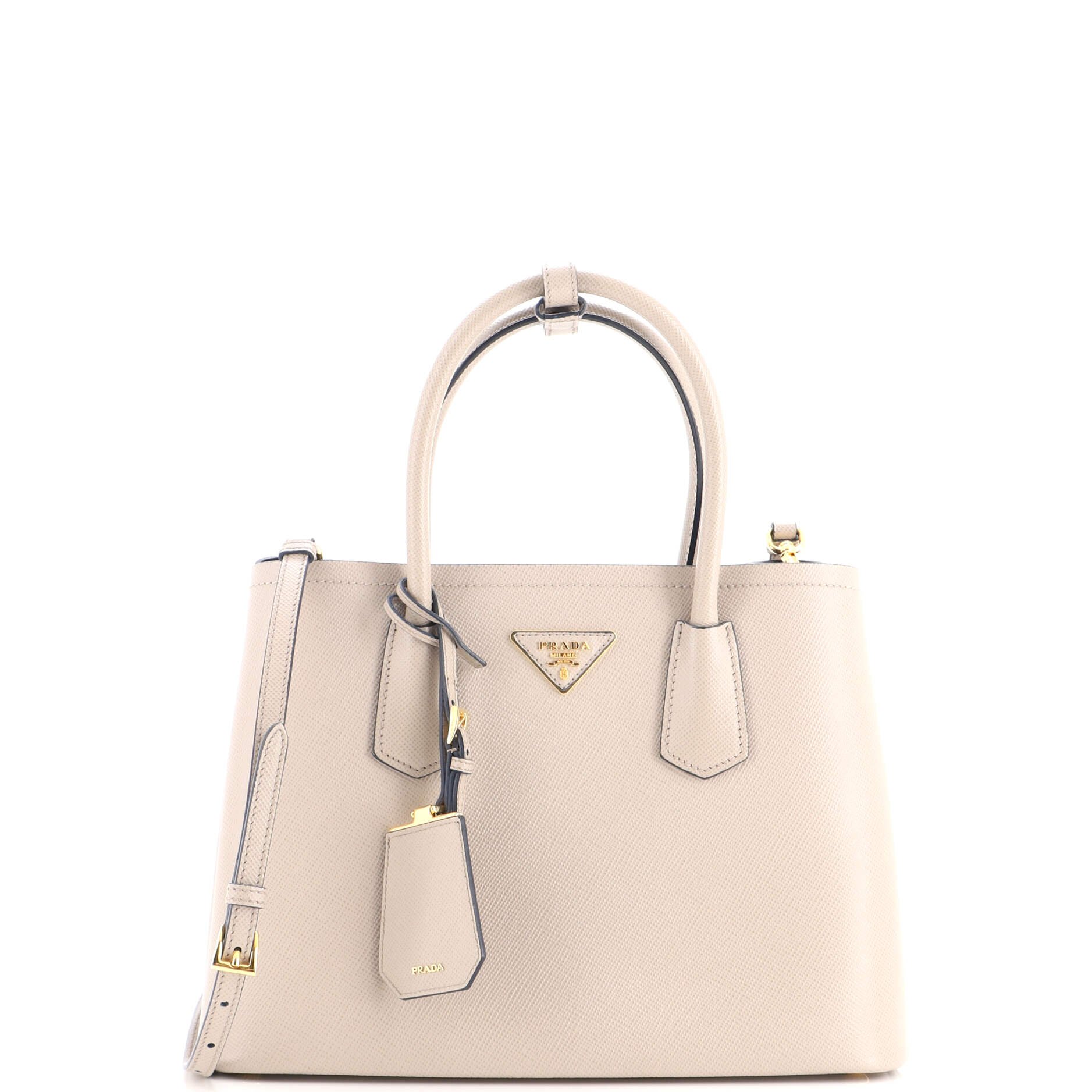 Cuir Double Tote Saffiano Leather Small