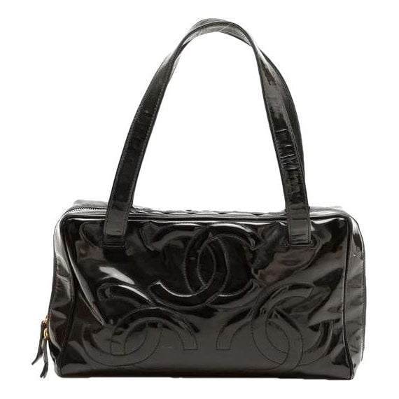 Trendy CC patent leather tote