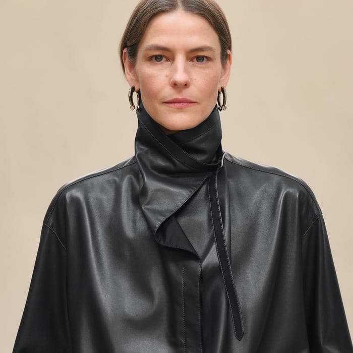 Gris Ardoise Shirt With Asymmetric Collar