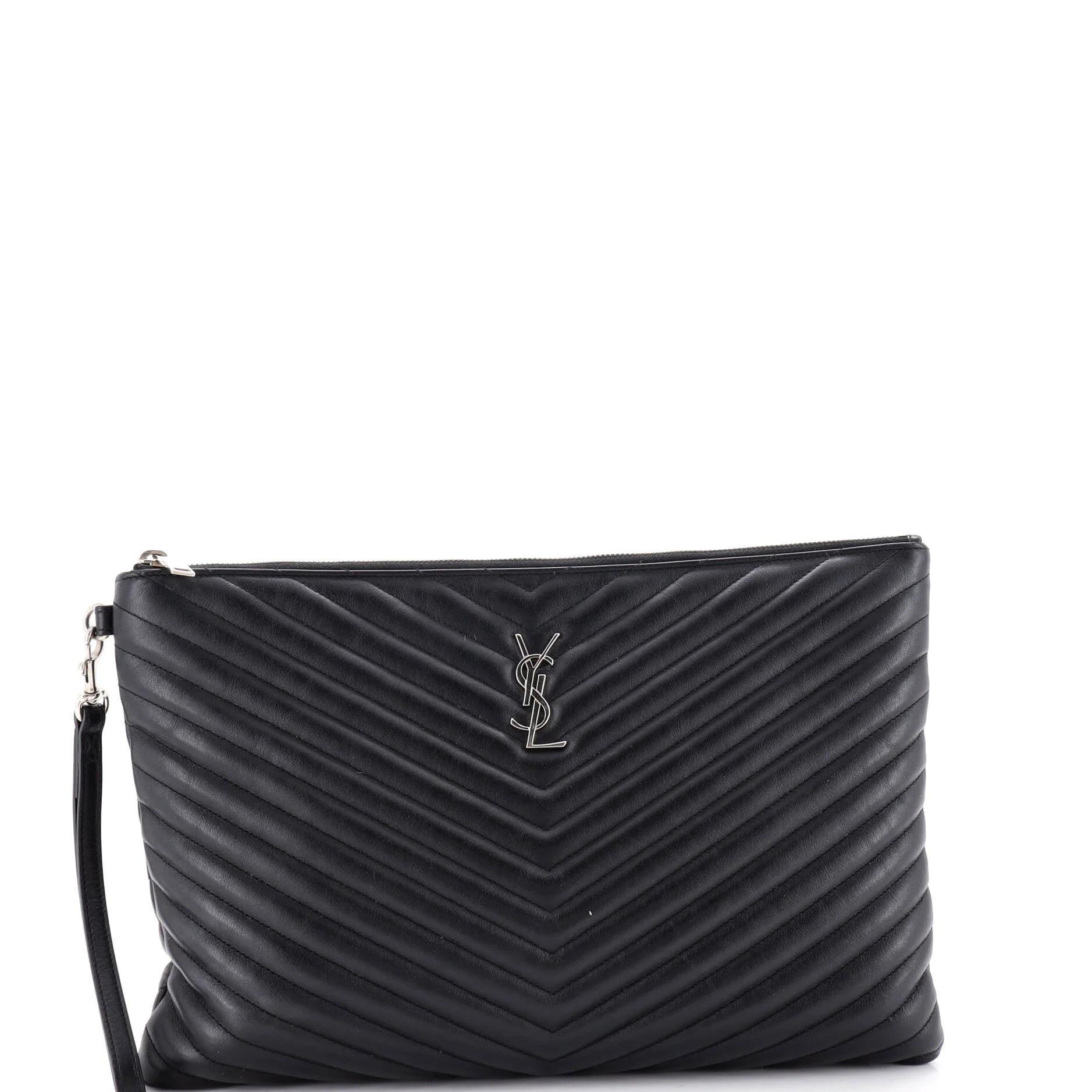 Leather clutch bag