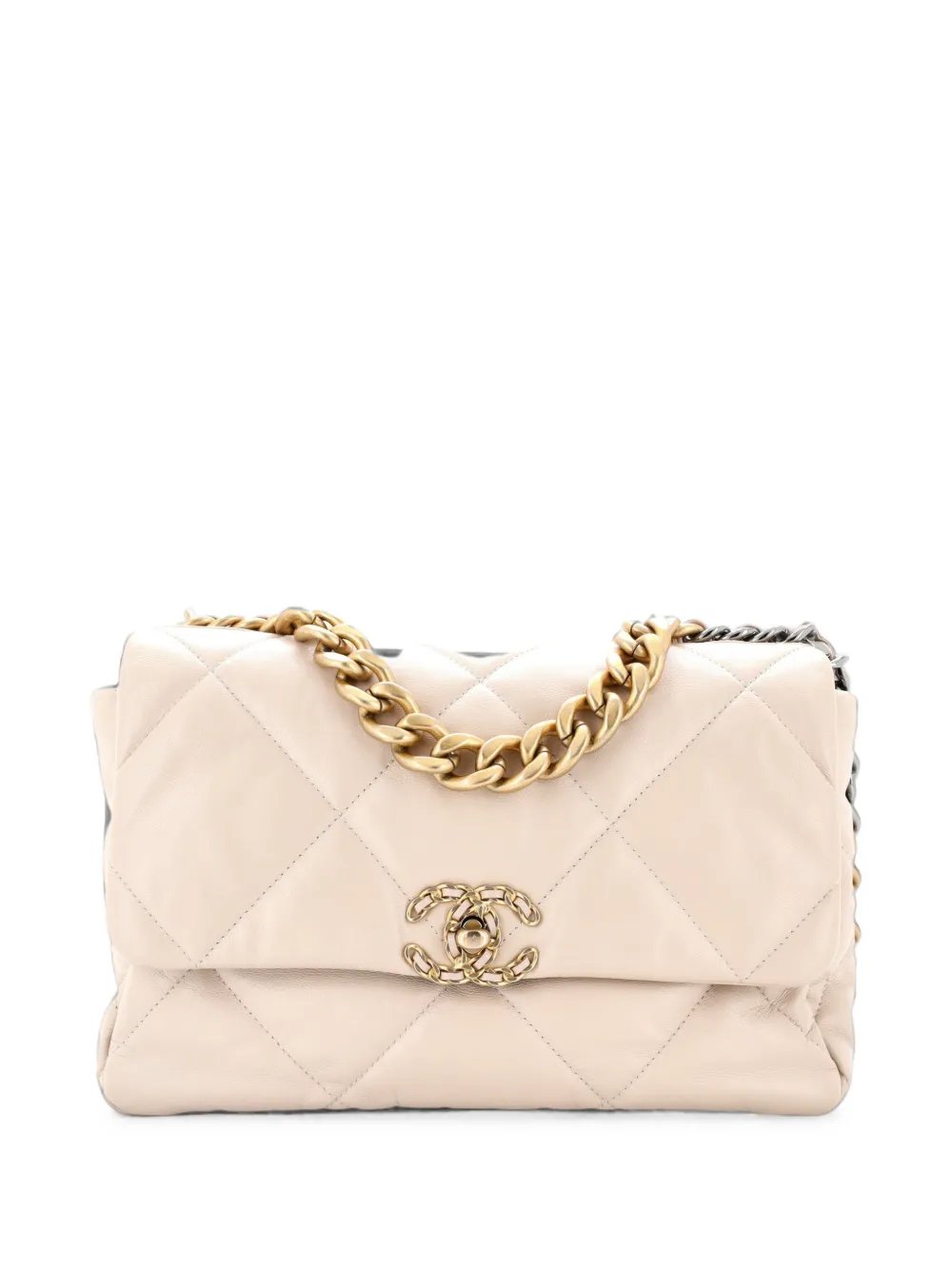 19 Flap Bag Quilted Leather Large crossbody bag