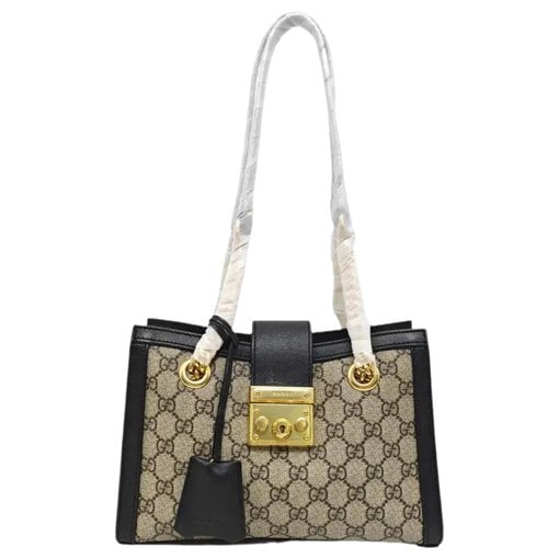 Padlock leather handbag