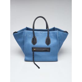 Celine Celine Blue Canvas Medium Phantom Luggage Tote Bag	 