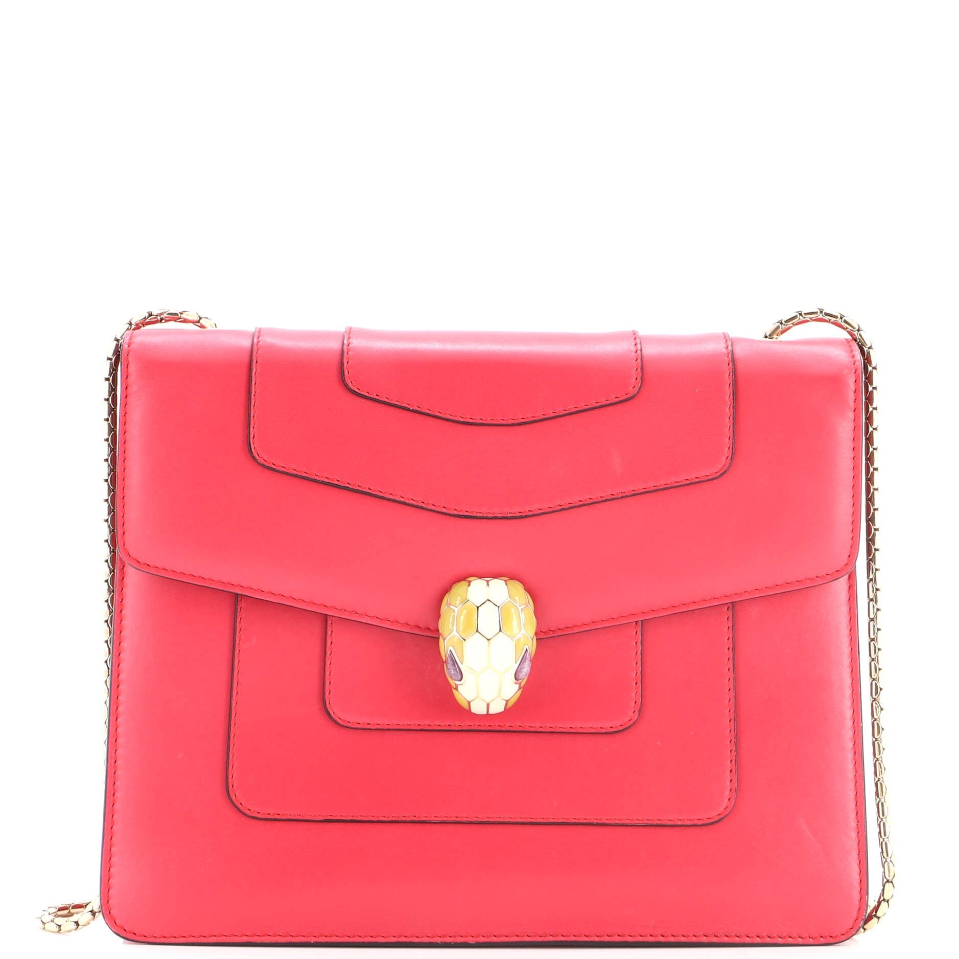 Serpenti Forever Square Shoulder Bag Leather Medium