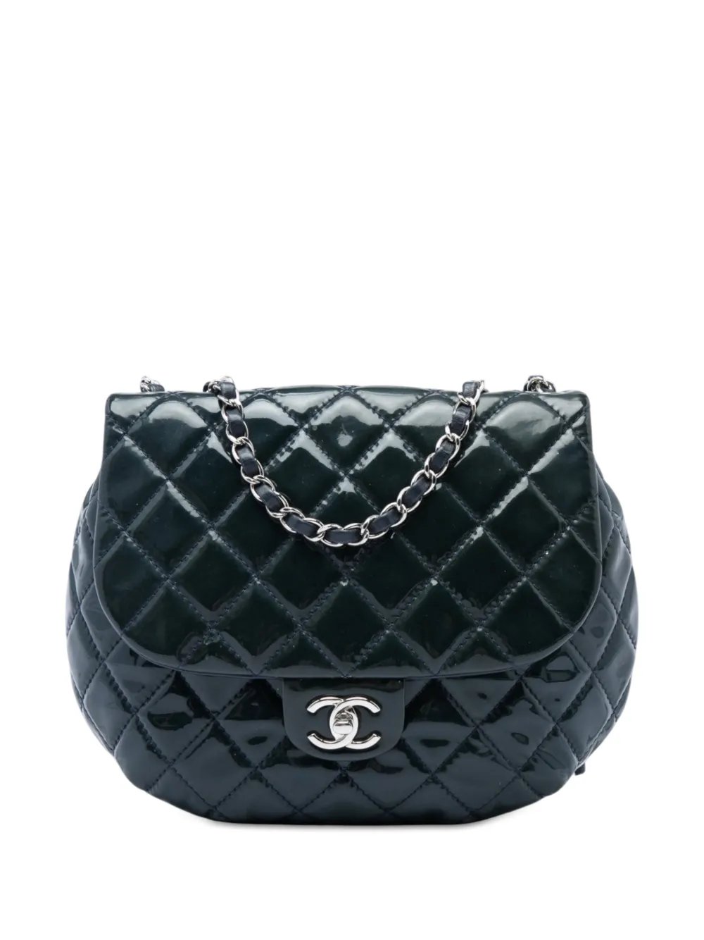 2015-2016 Medium Quilted Patent Bubble CC Flap crossbody bag