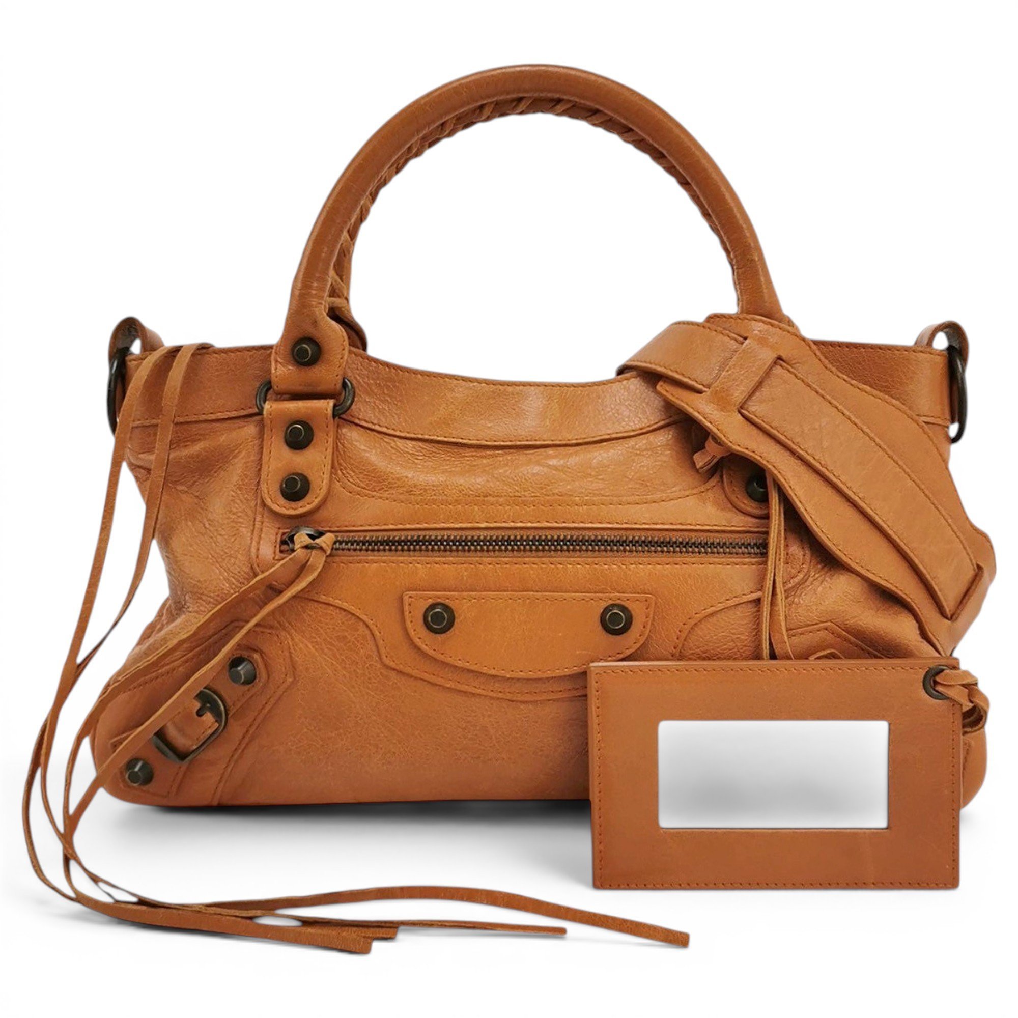 First leather handbag