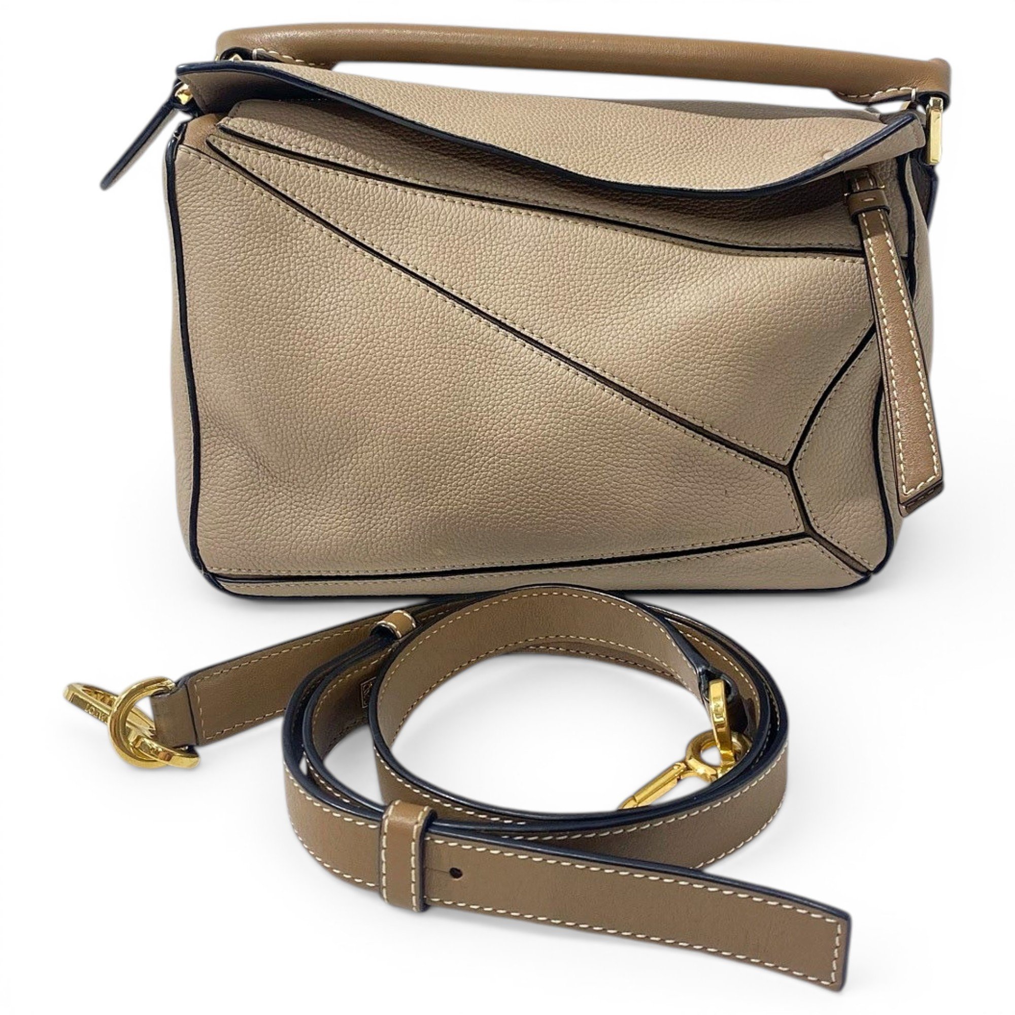 Puzzle leather handbag