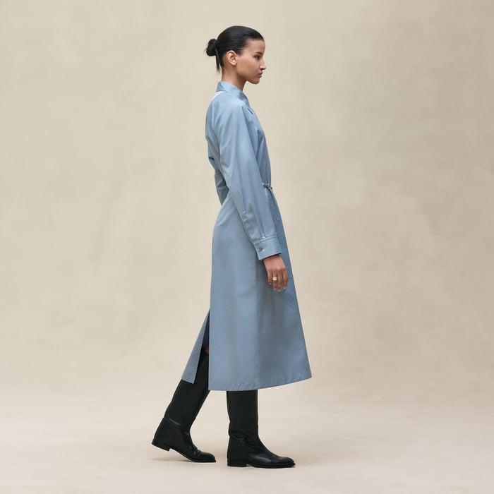 Bleu Adriatique Equestrian Shirt Dress