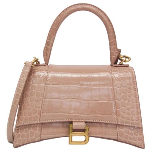 Hourglass leather handbag