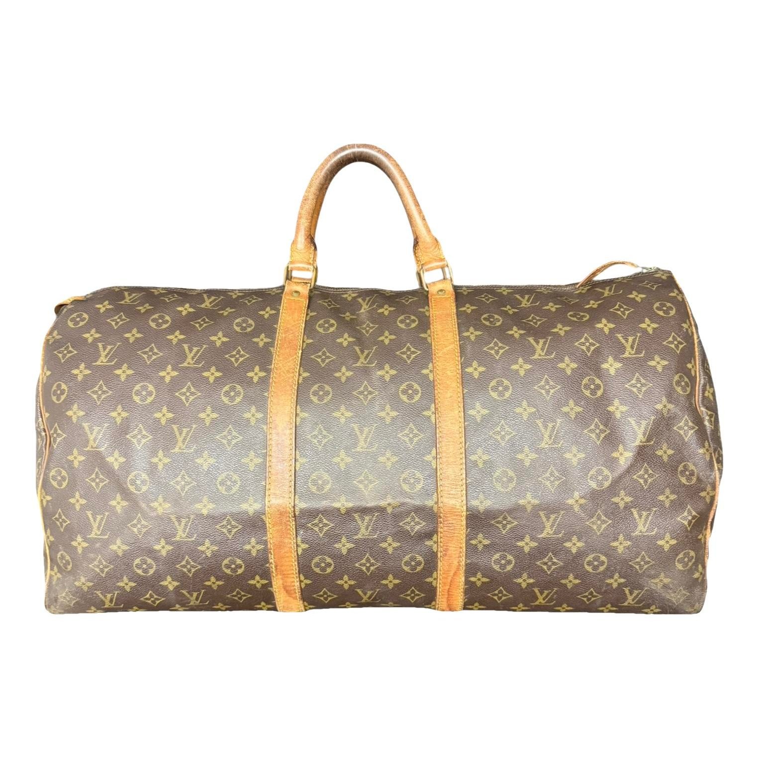 Keepall leather travel bag