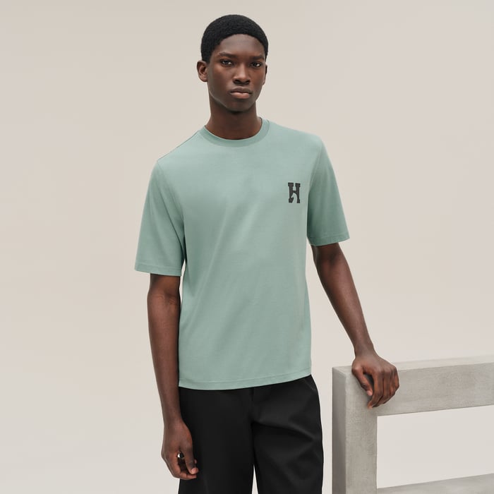 Céladon "H'Cheval" T-shirt With Leather Detail