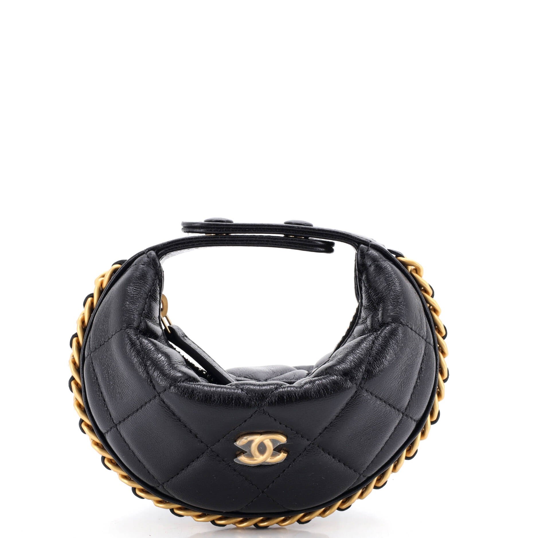 Chain Around Hobo Pouch Quilted Lambskin Extra Mini