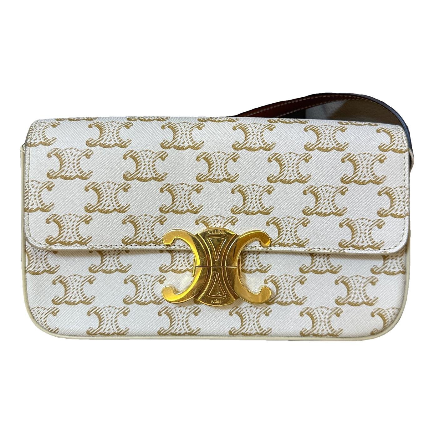 Triomphe chain leather handbag