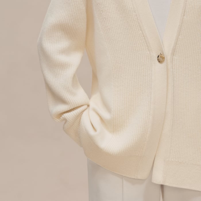 Blanc Naturel Long Cardigan