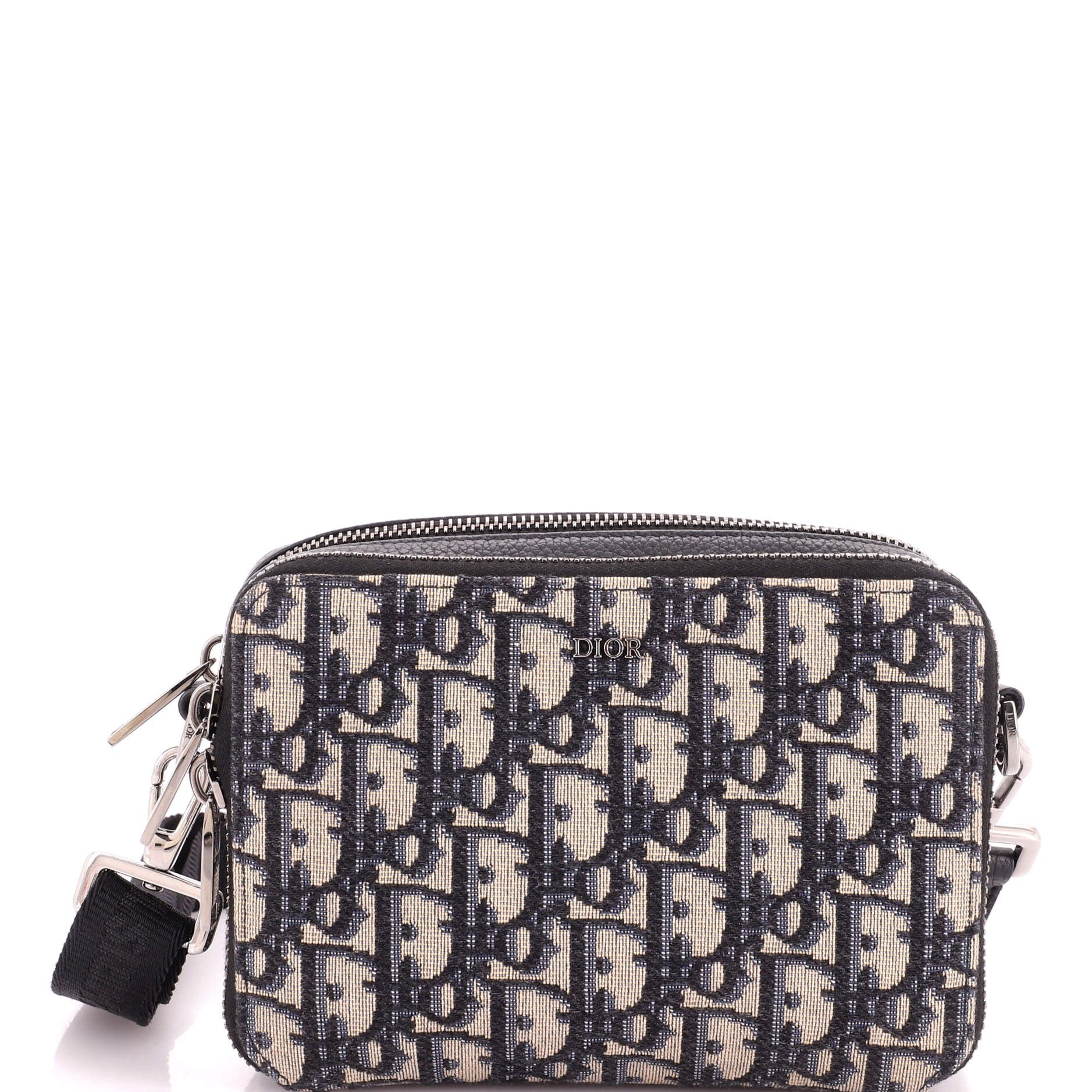 Double Zip Crossbody Pouch Oblique Canvas