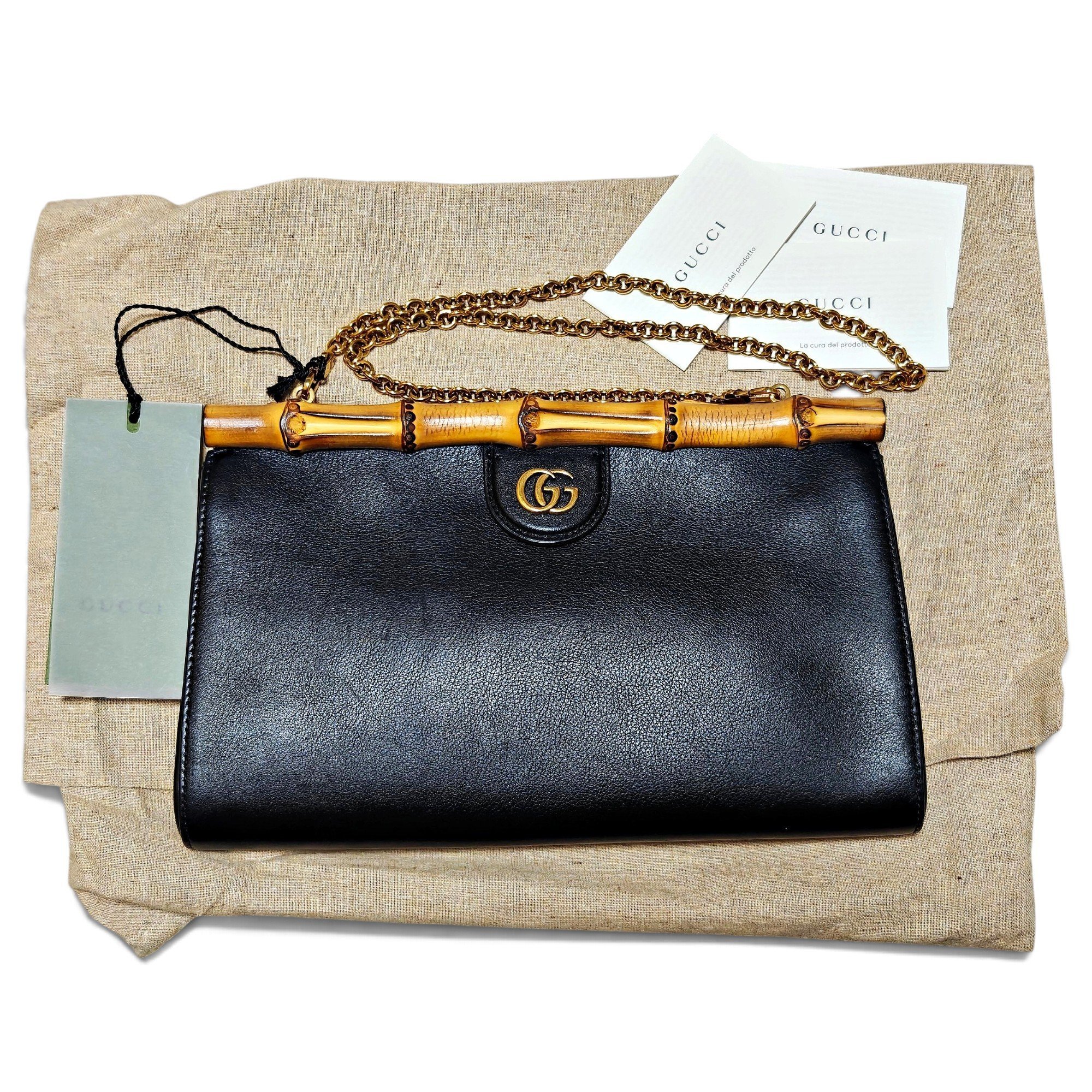 Diana Bamboo leather handbag