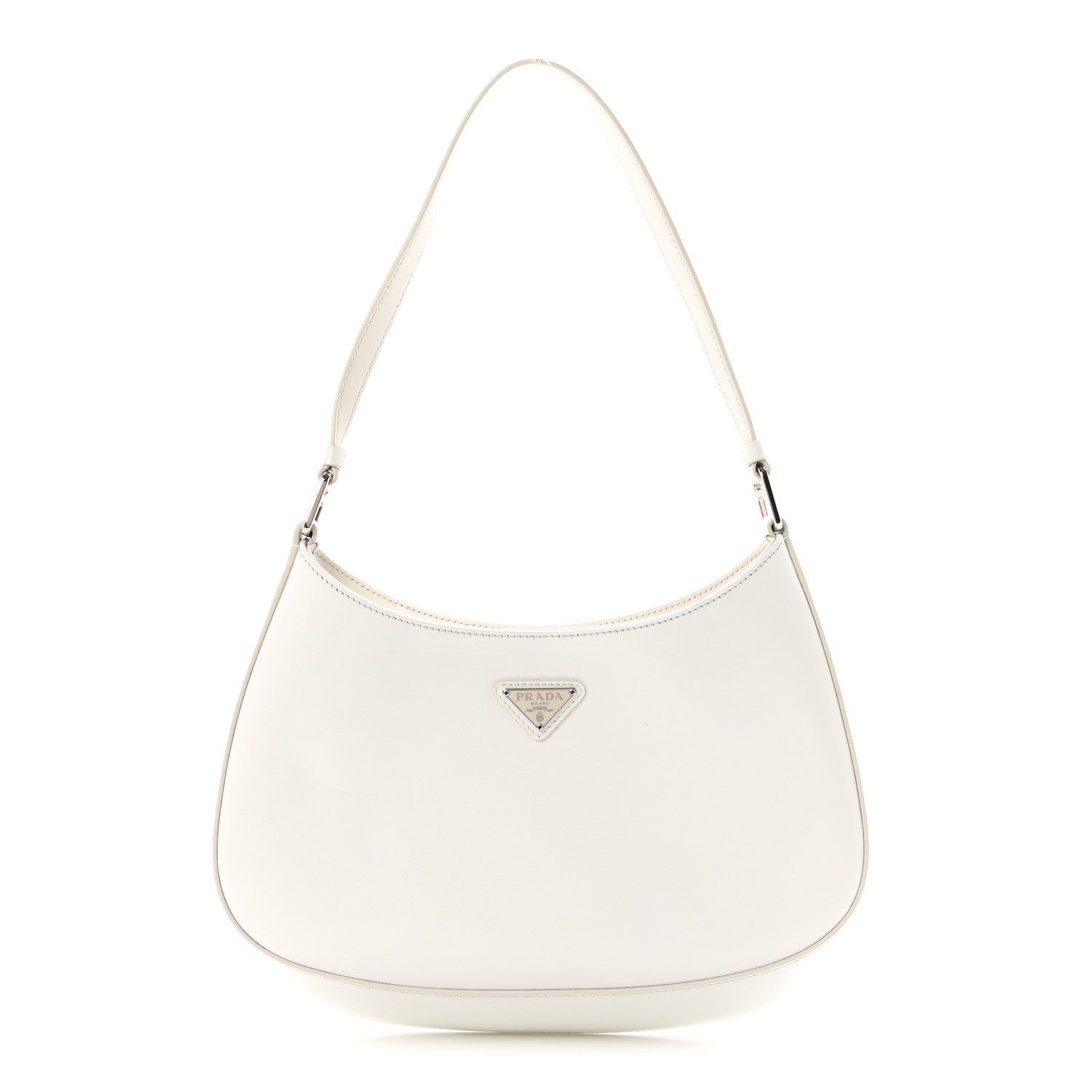 Prada Spazzolato Cleo Shoulder Bag White