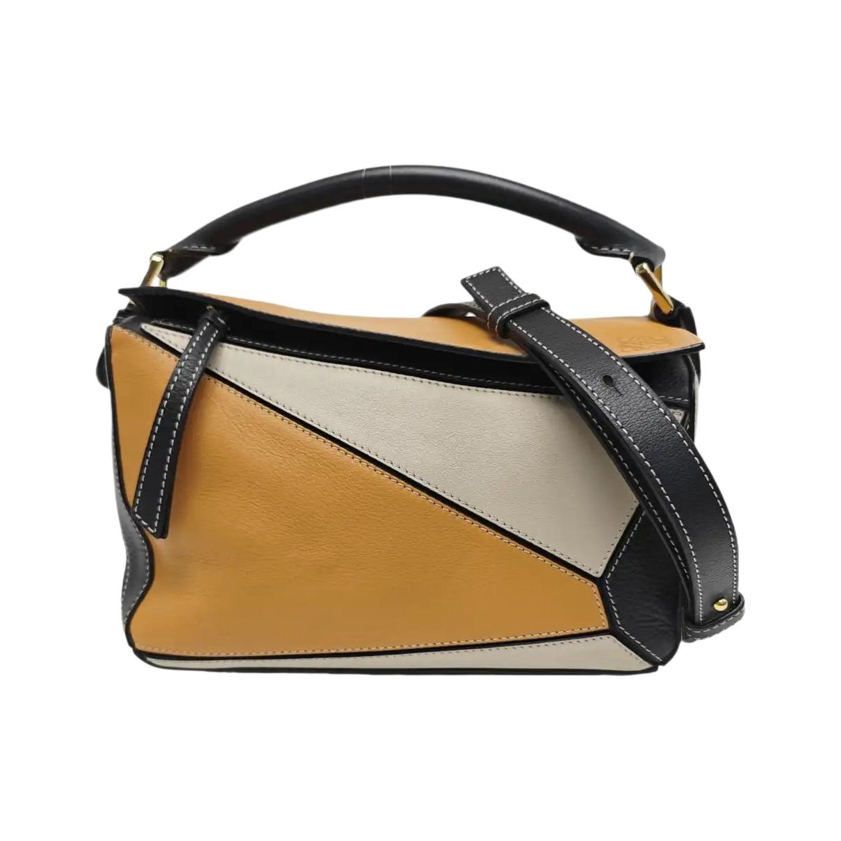 Puzzle leather handbag