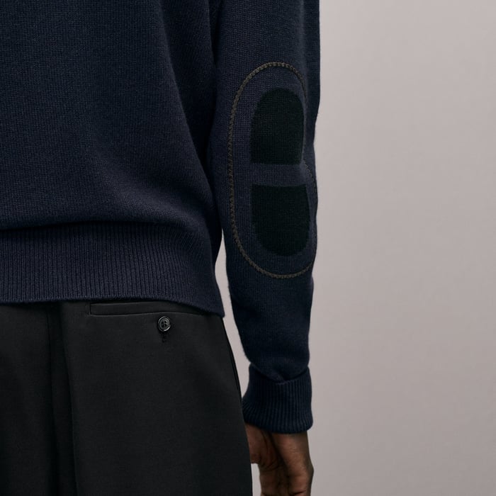 Marine "Maillon Chaine d'Ancre" Zipped Cashmere Jacket