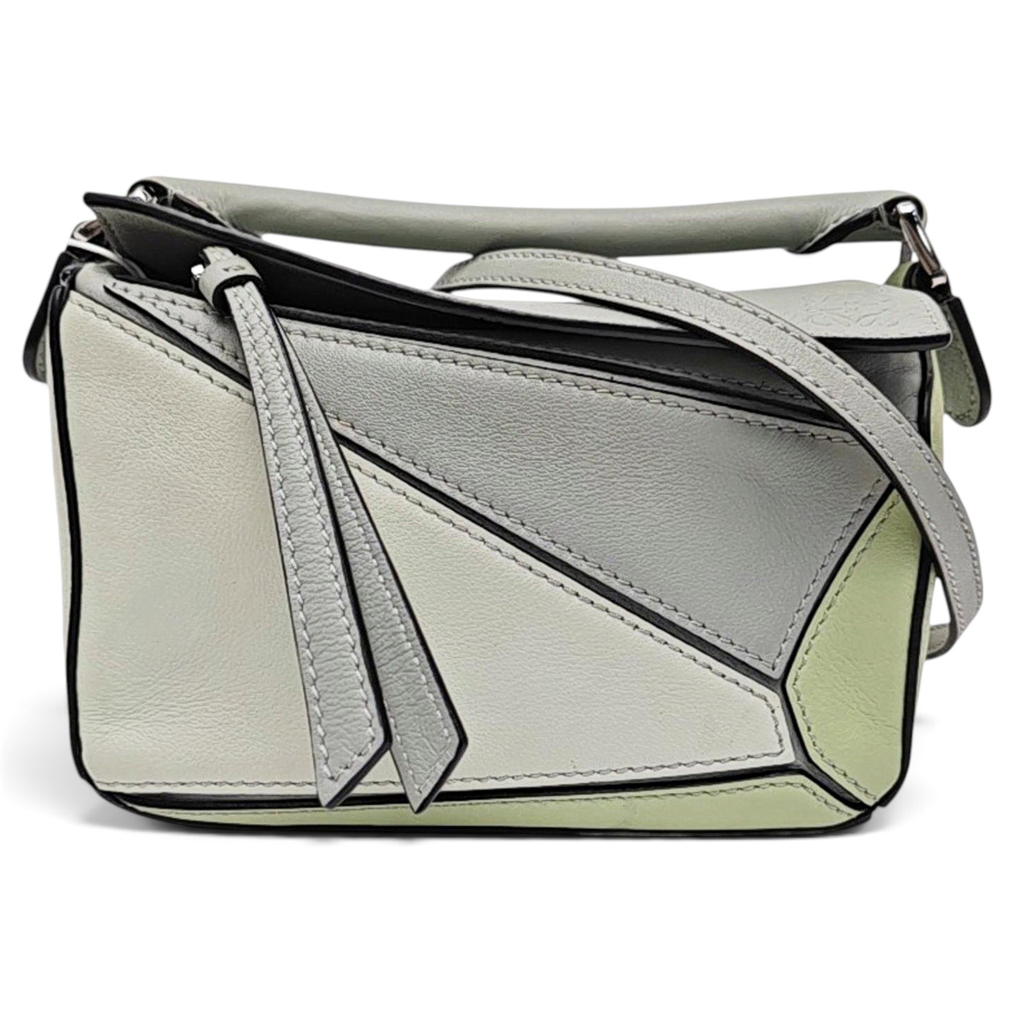 Puzzle leather handbag