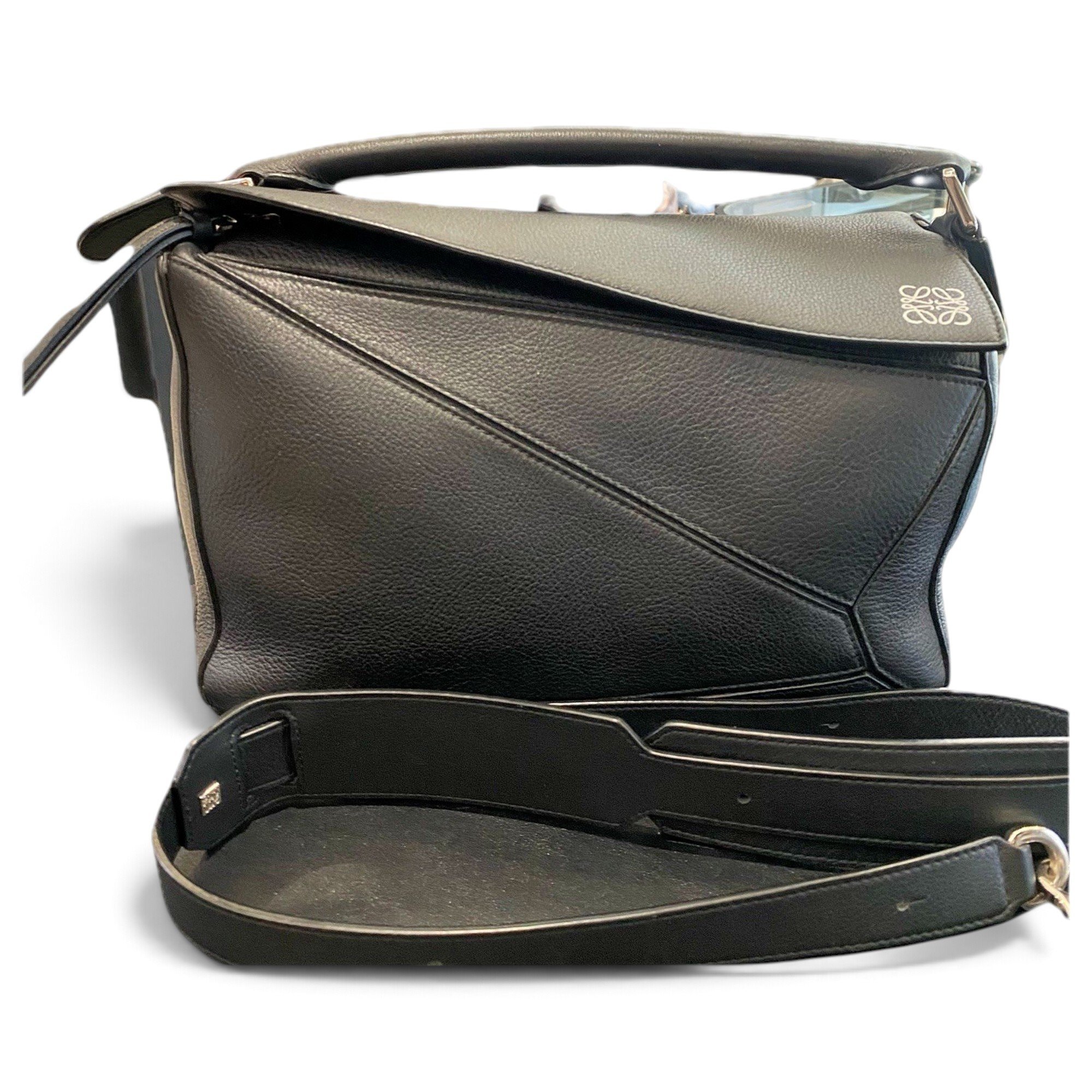 Puzzle leather handbag