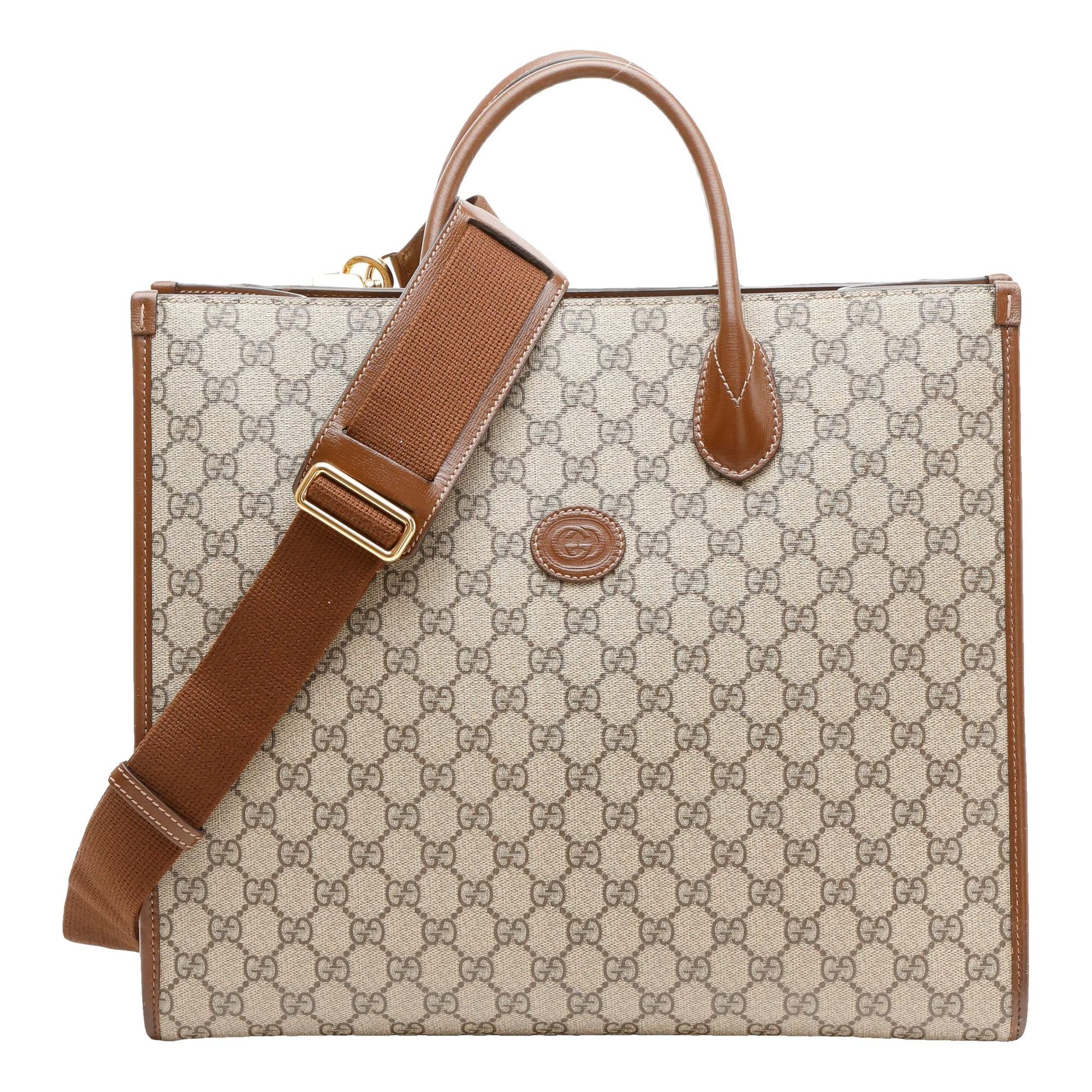 Interlocking leather tote