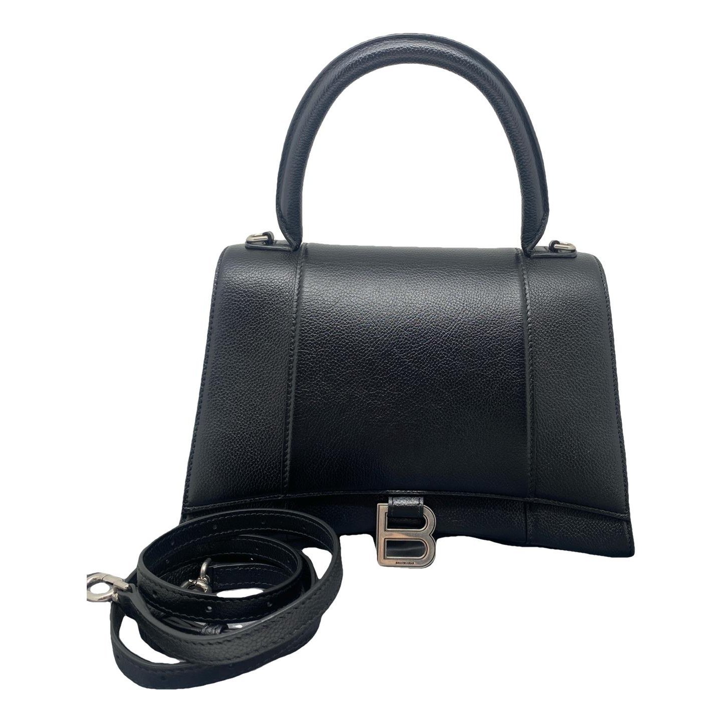 Hourglass leather handbag