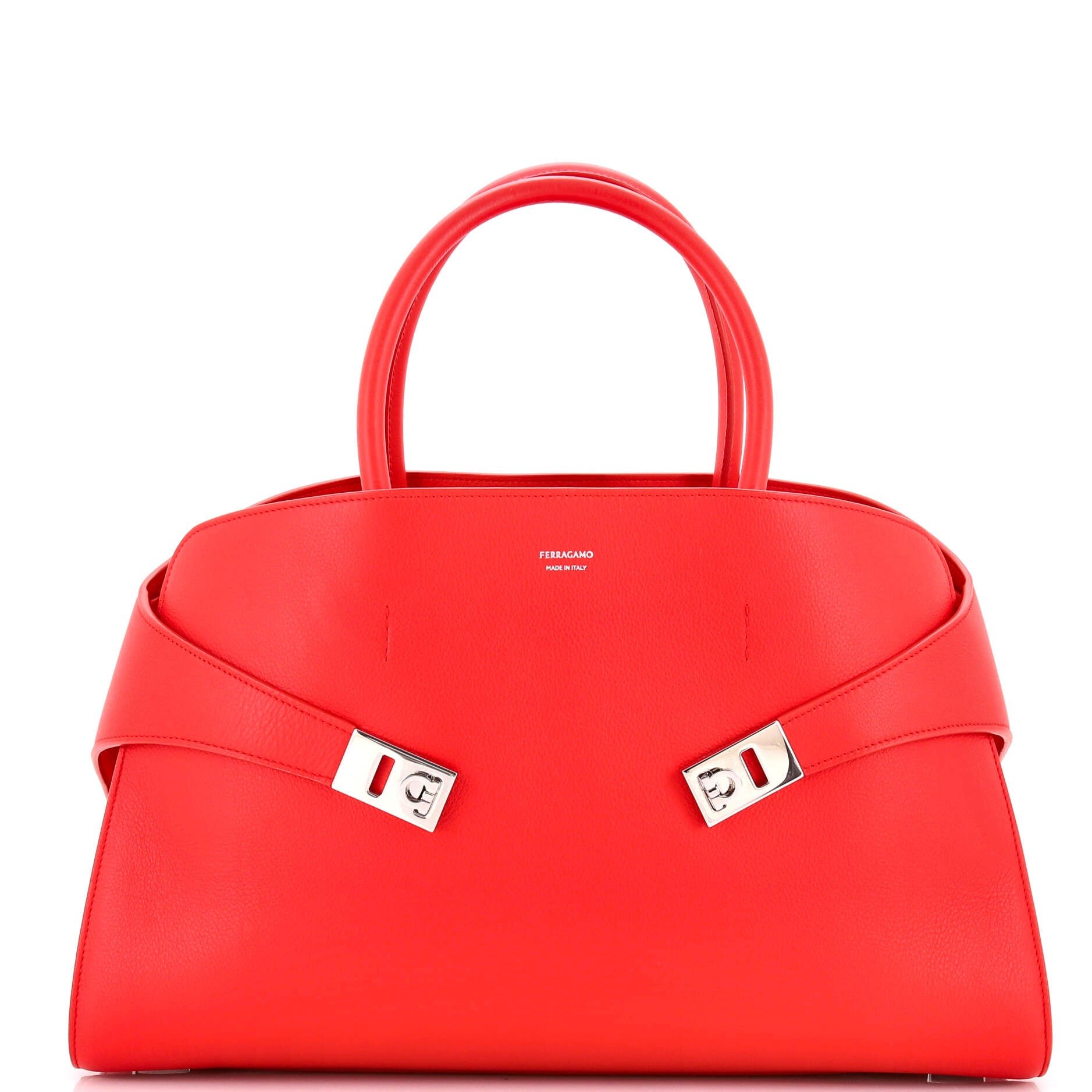 Salvatore Ferragamo Hug Top Handle Bag Leather Large