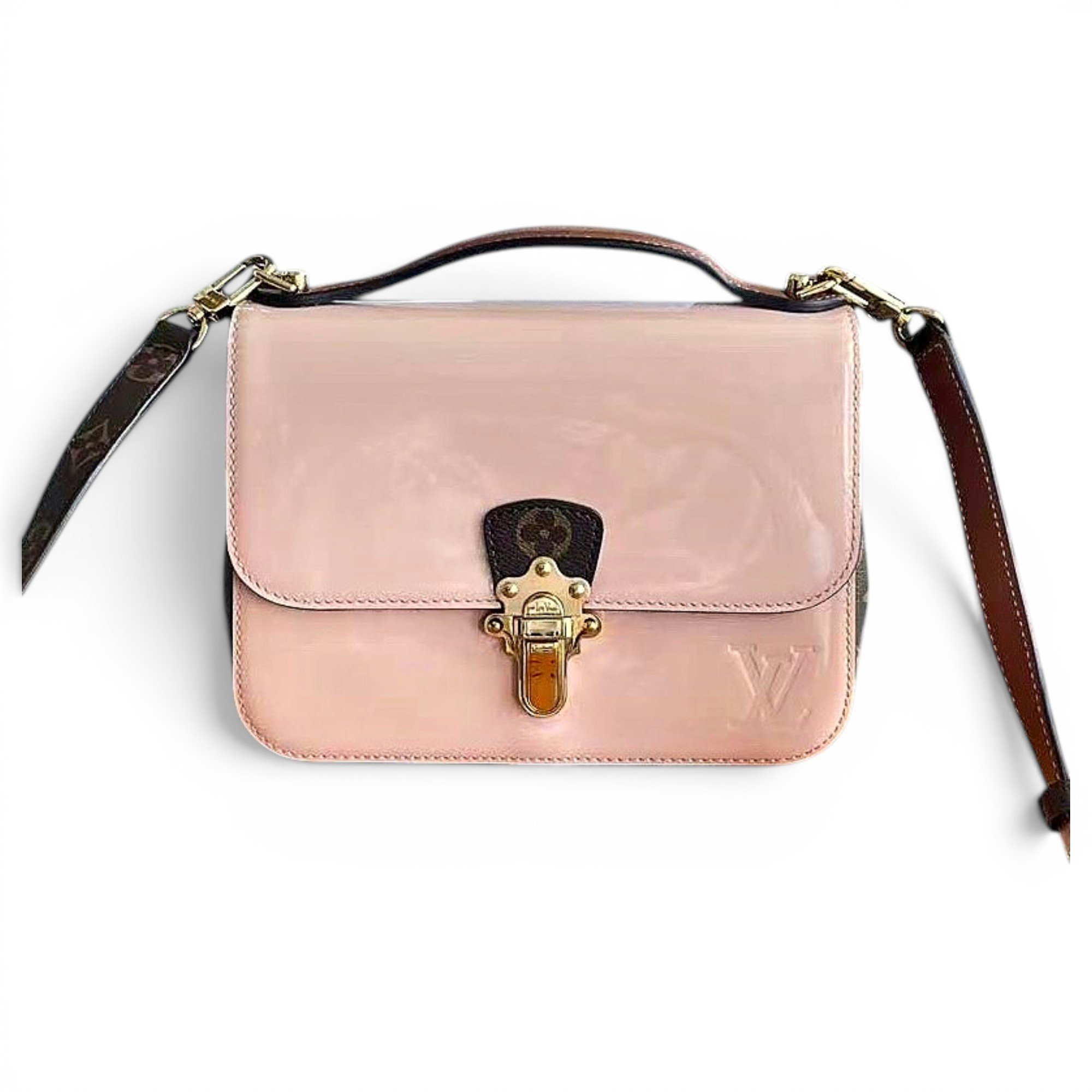Cherrywood patent leather crossbody bag
