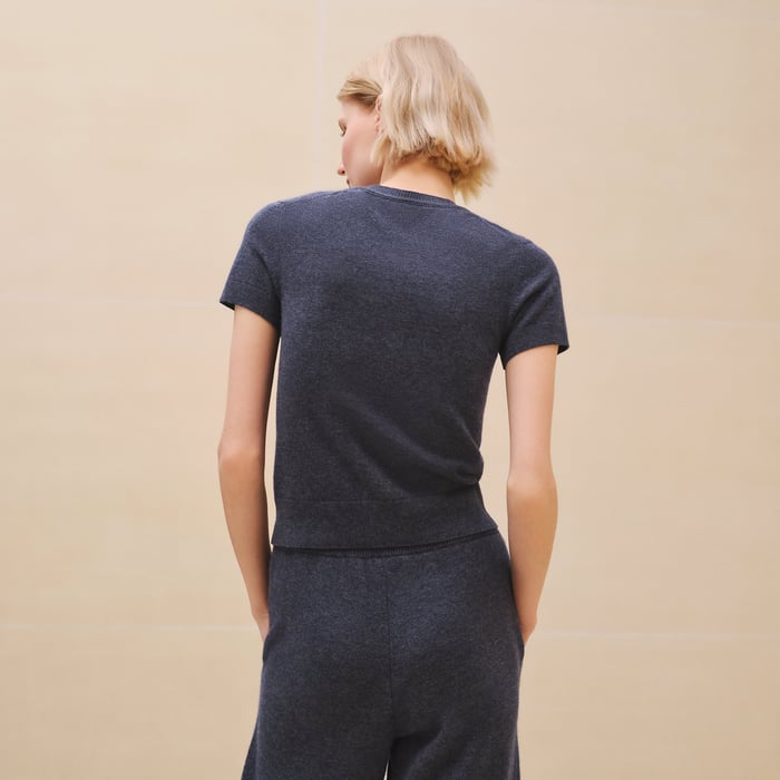 Violet Améthyste Cashmere Short-sleeve Sweater