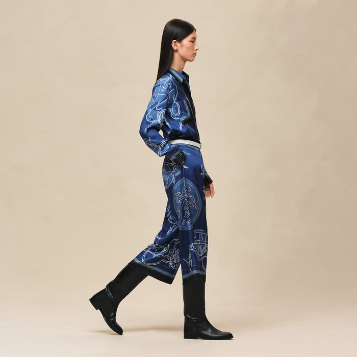 Bleu Lagune "Ex-libris a Main Levee" Short Pants