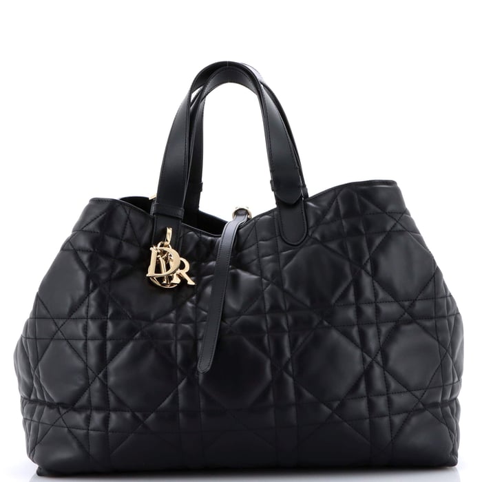 Dior Toujours Tote Bag Macrocannage Quilt Calfskin Large