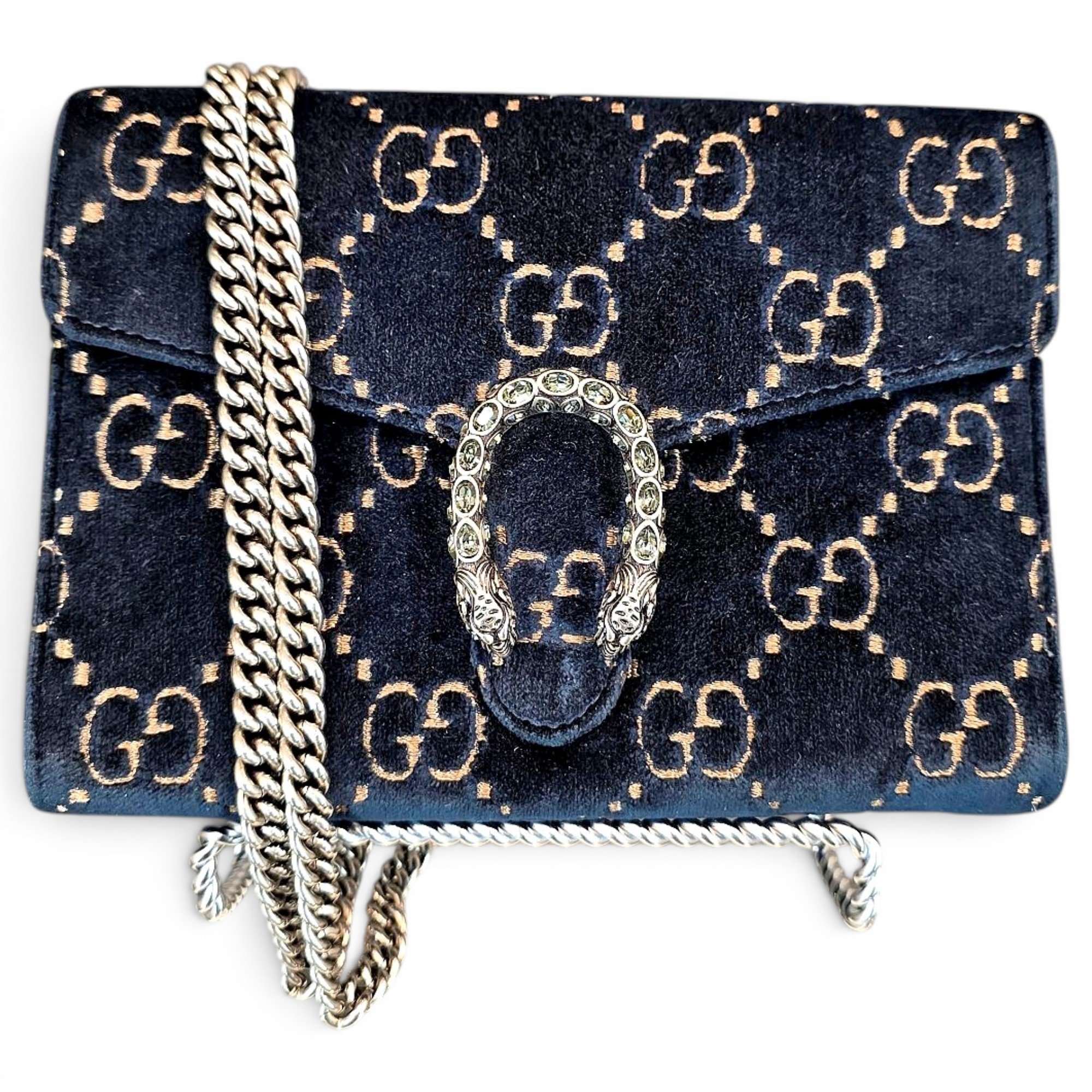 Dionysus Chain Wallet velvet crossbody bag