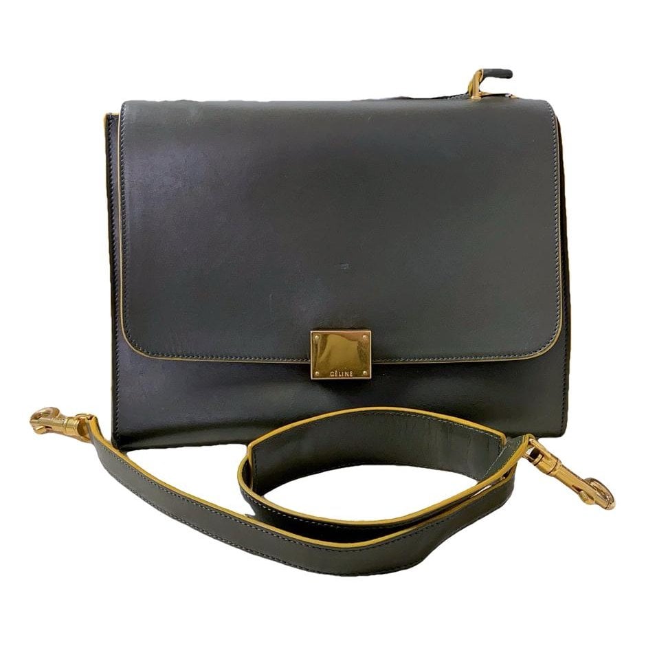 Trapèze leather handbag