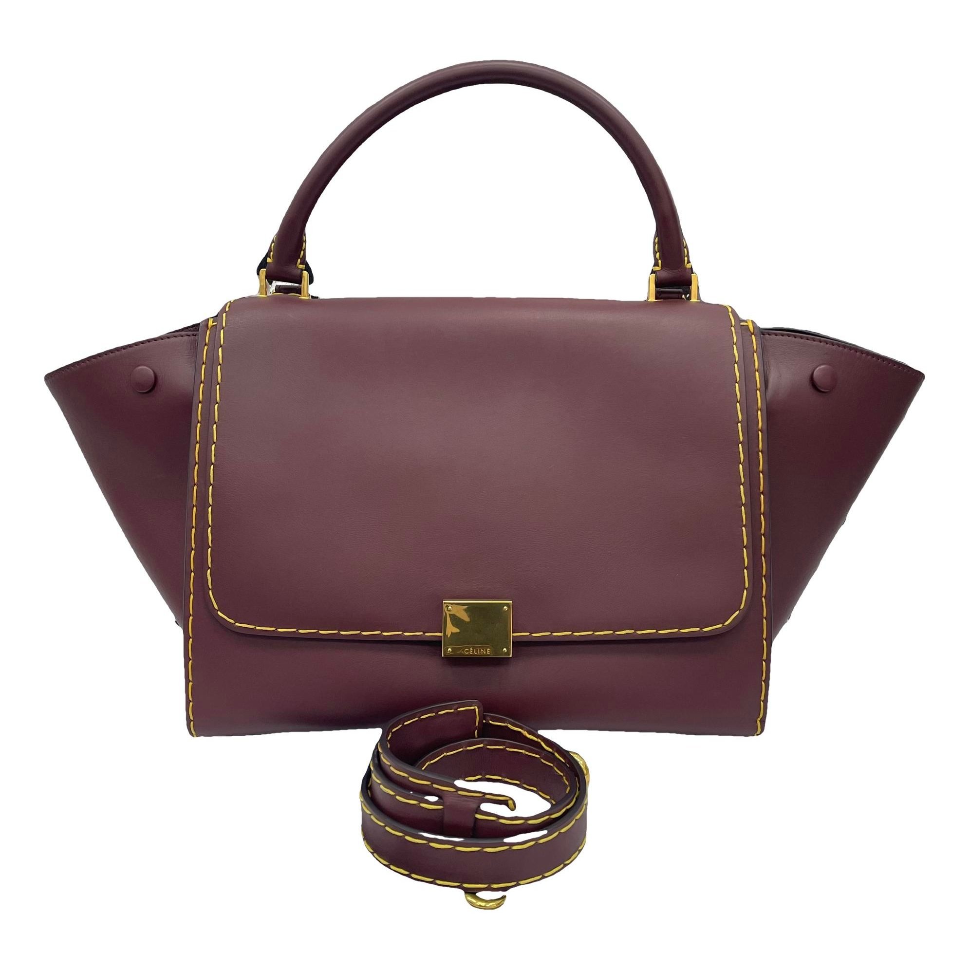 Trapèze leather handbag
