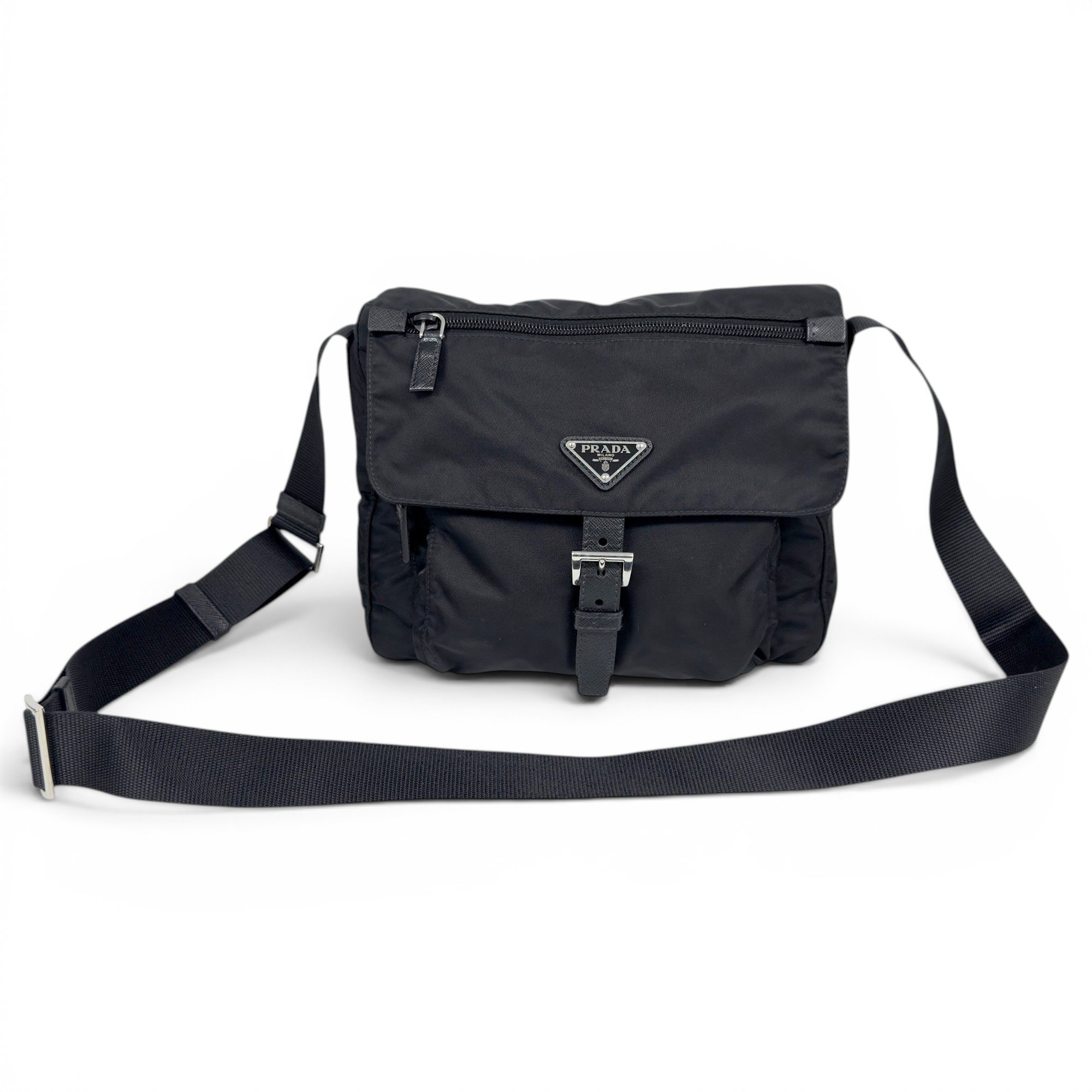 Re-Nylon cloth crossbody bag