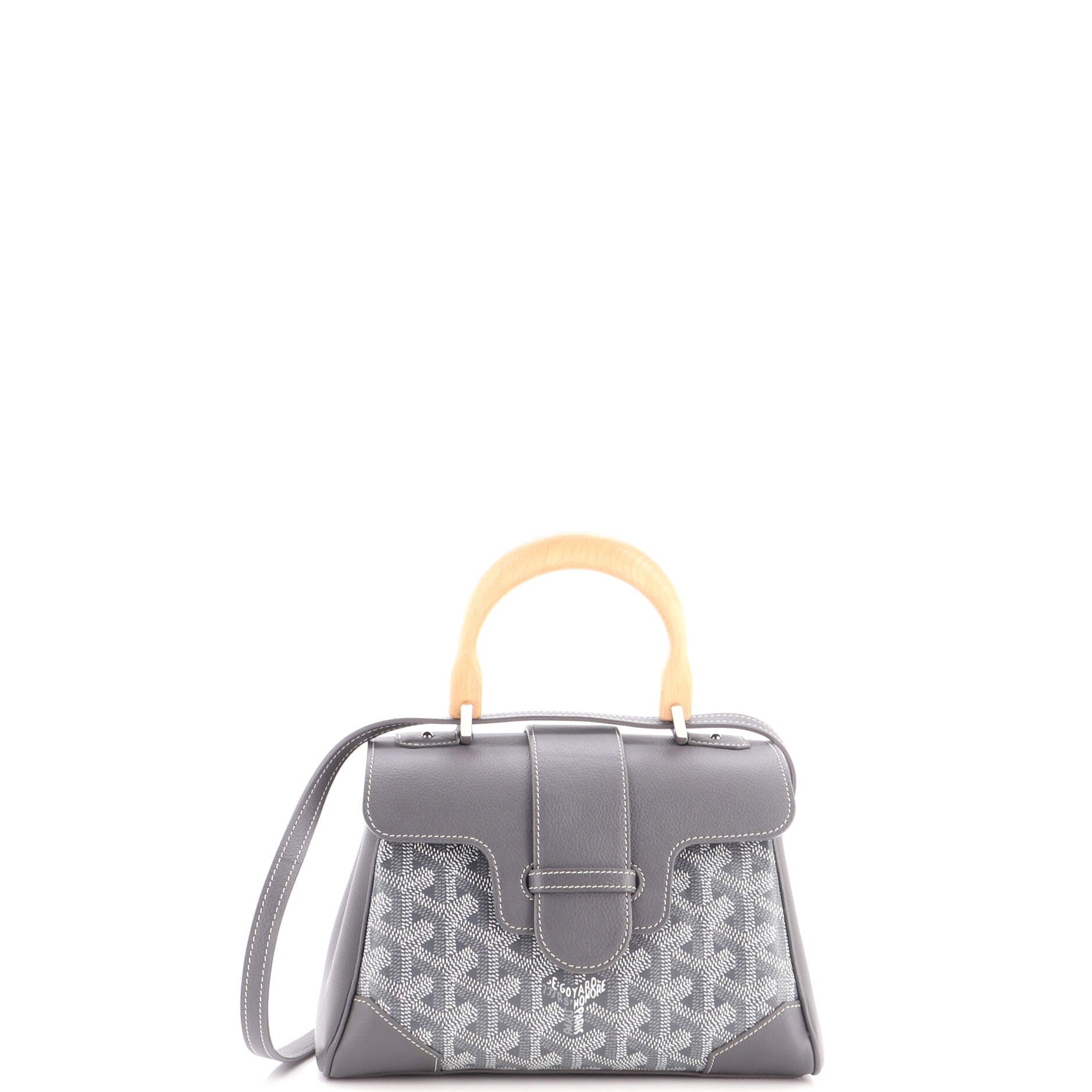 Saigon Top Handle Bag Coated Canvas with Leather Mini