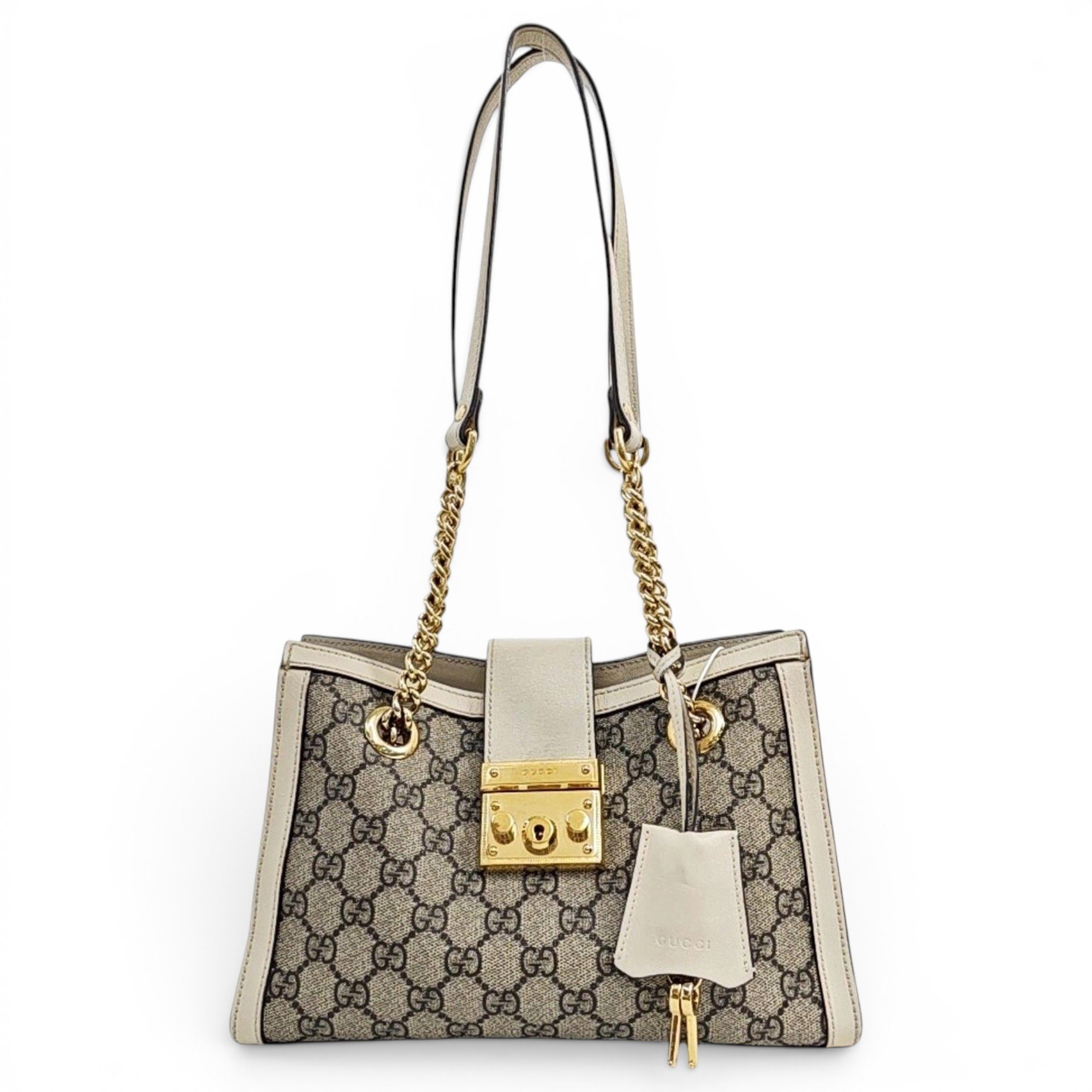 Padlock leather handbag