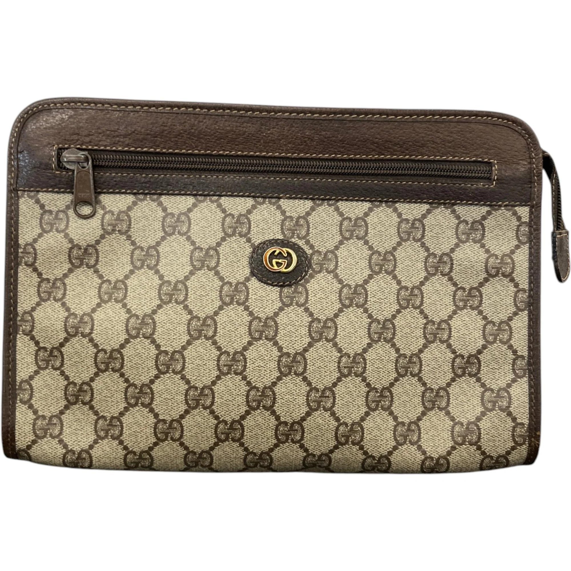 Leather clutch bag