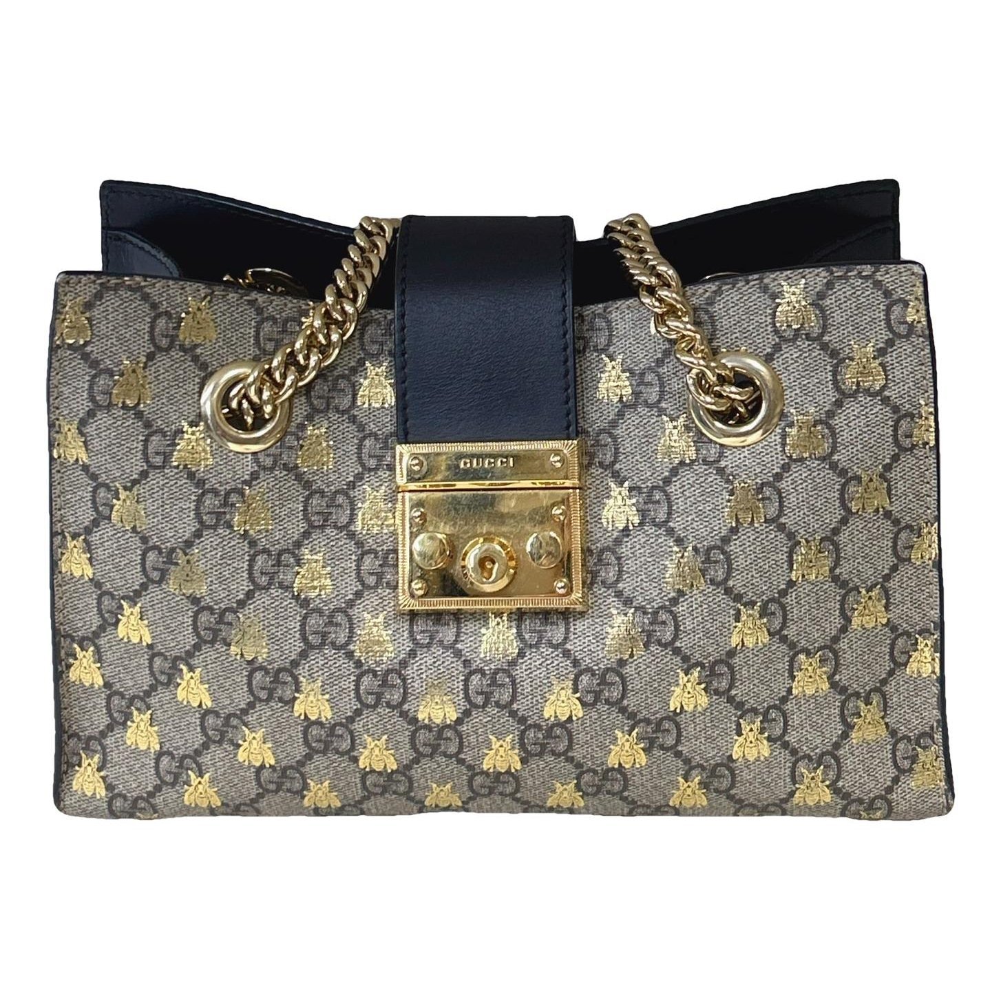 Padlock leather handbag