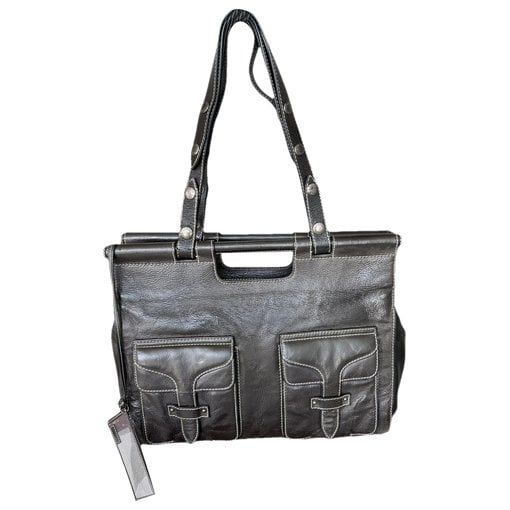 Leather clutch bag