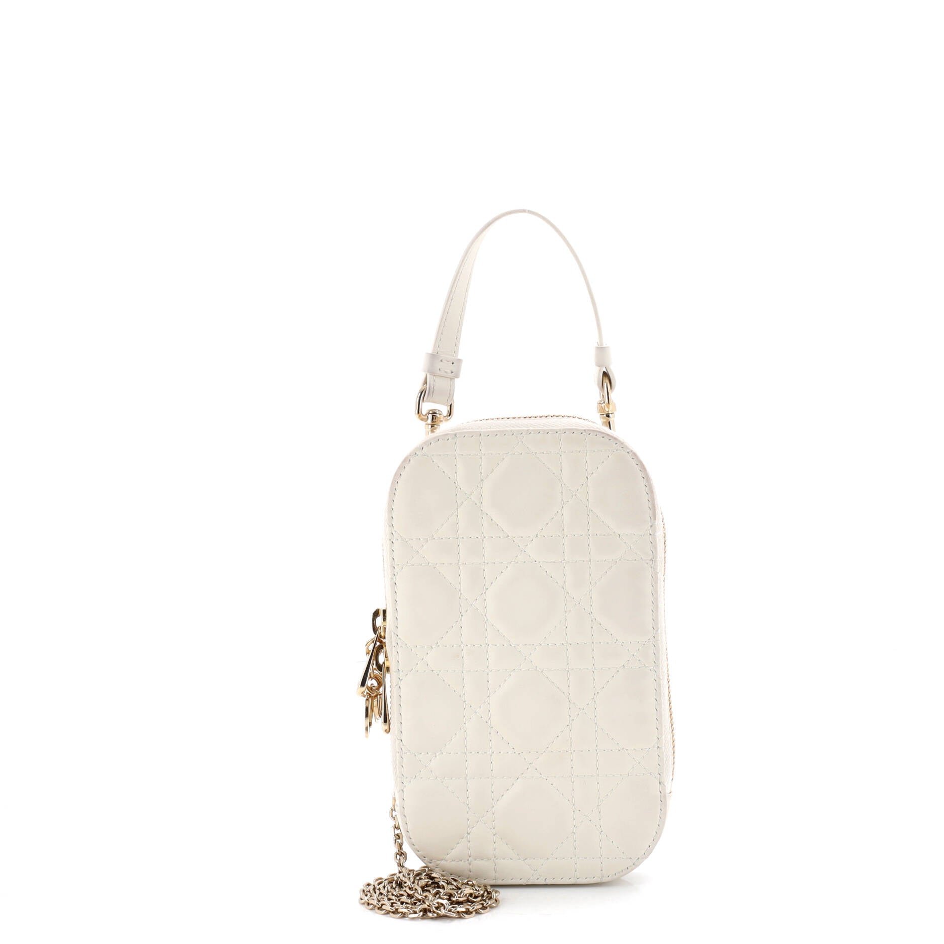 Dior Lady Dior Phone Holder on Chain Cannage Quilt Lambskin